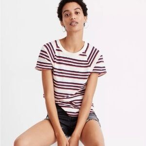 Madewell Raglan Stripe Flare Sleeve Top